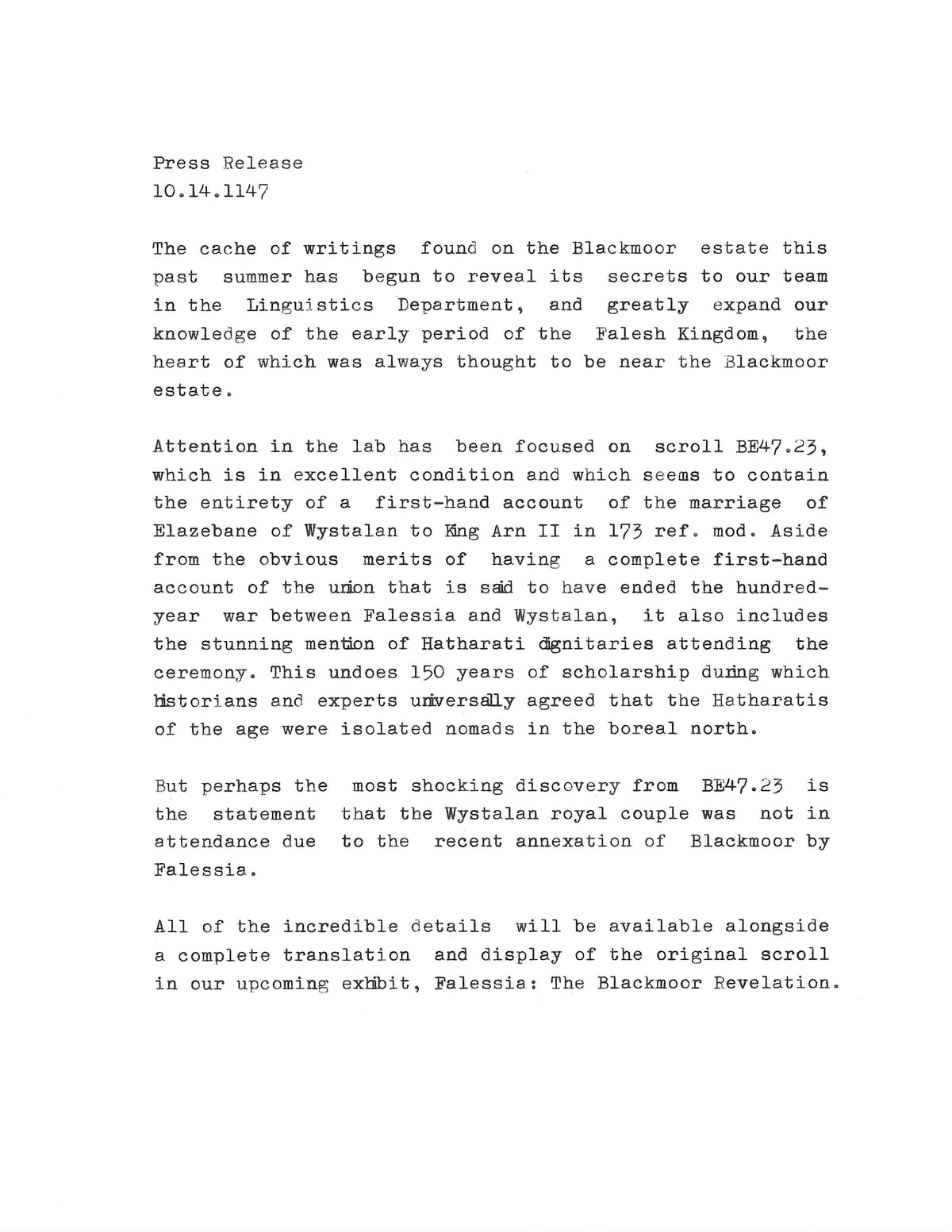 Press Release - 10.14.1147