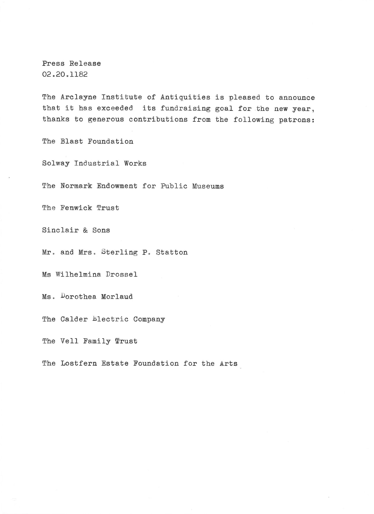 Press Release 02.20.1182